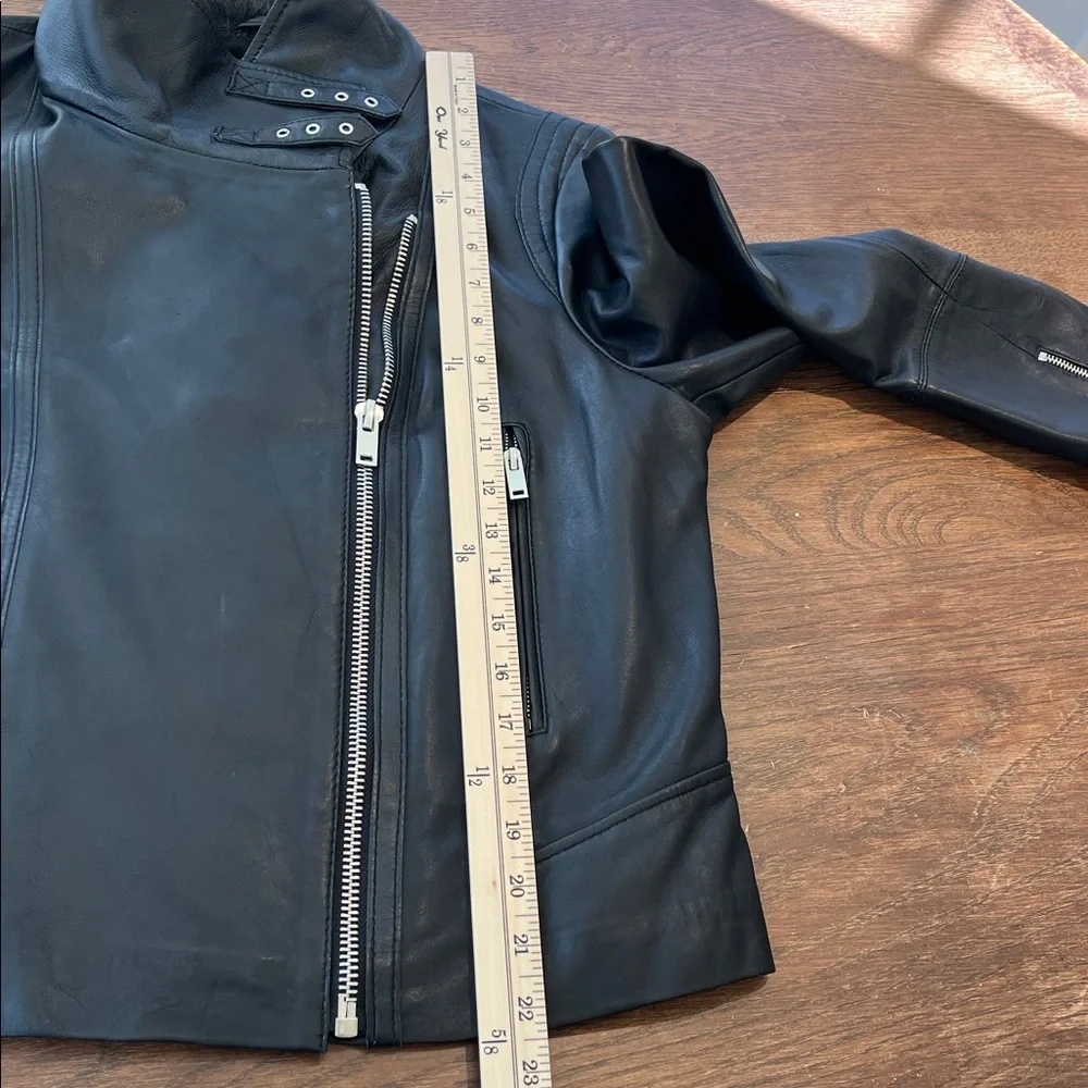 Mango Black Leather Biker Jacket